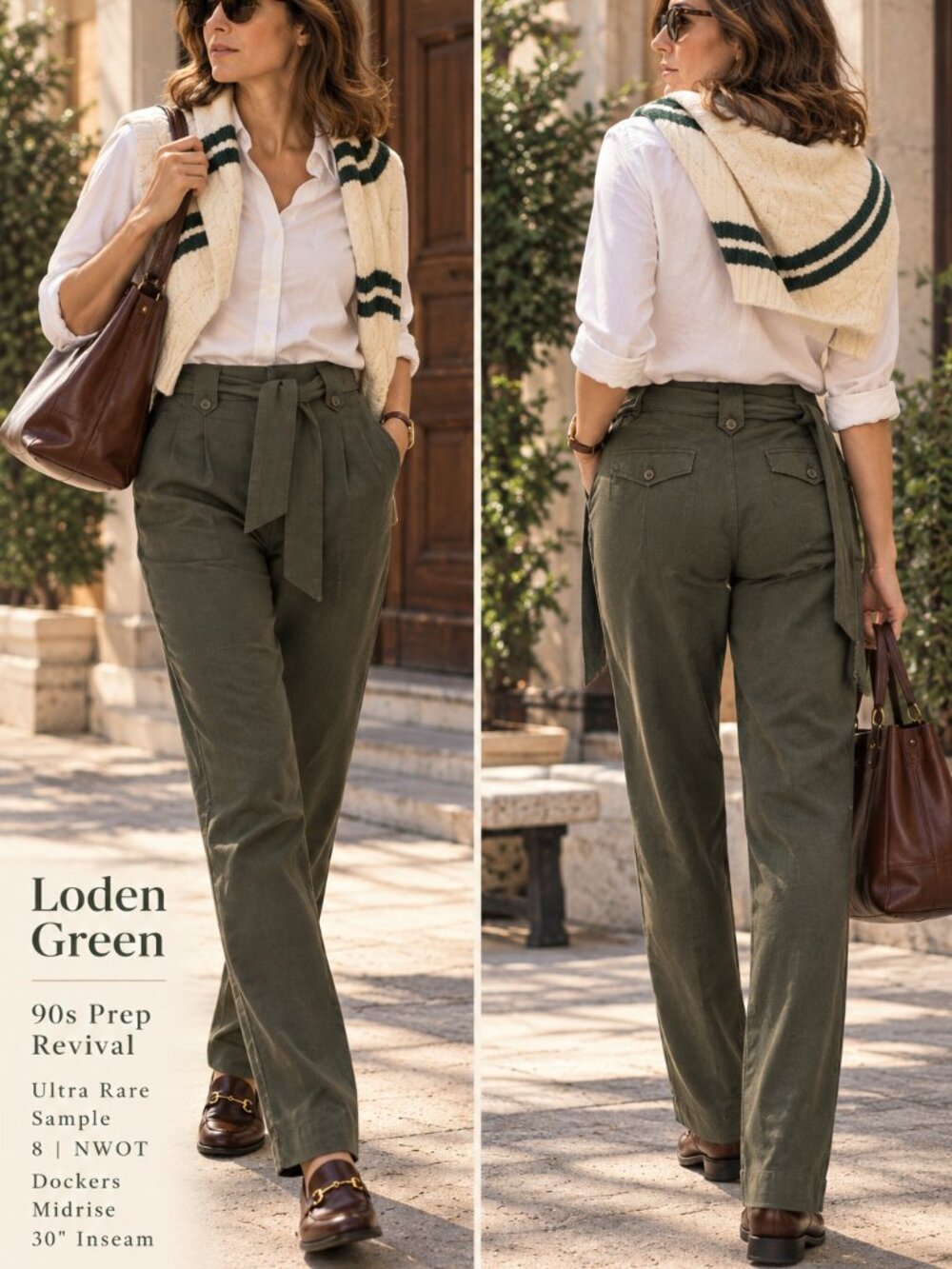 Loden Green | 90s Prep Revival | Ultra Rare Sample | 8 | NWOT | Dockers  Midrise
